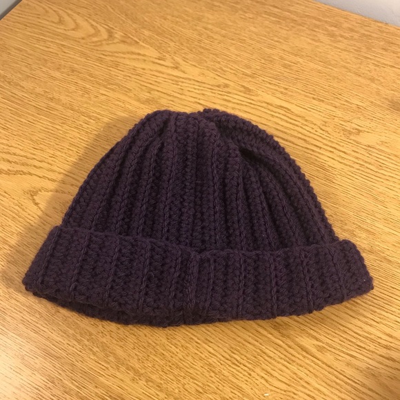 HANDMADE CROCHET PURPLE BEANIE - Picture 2 of 4